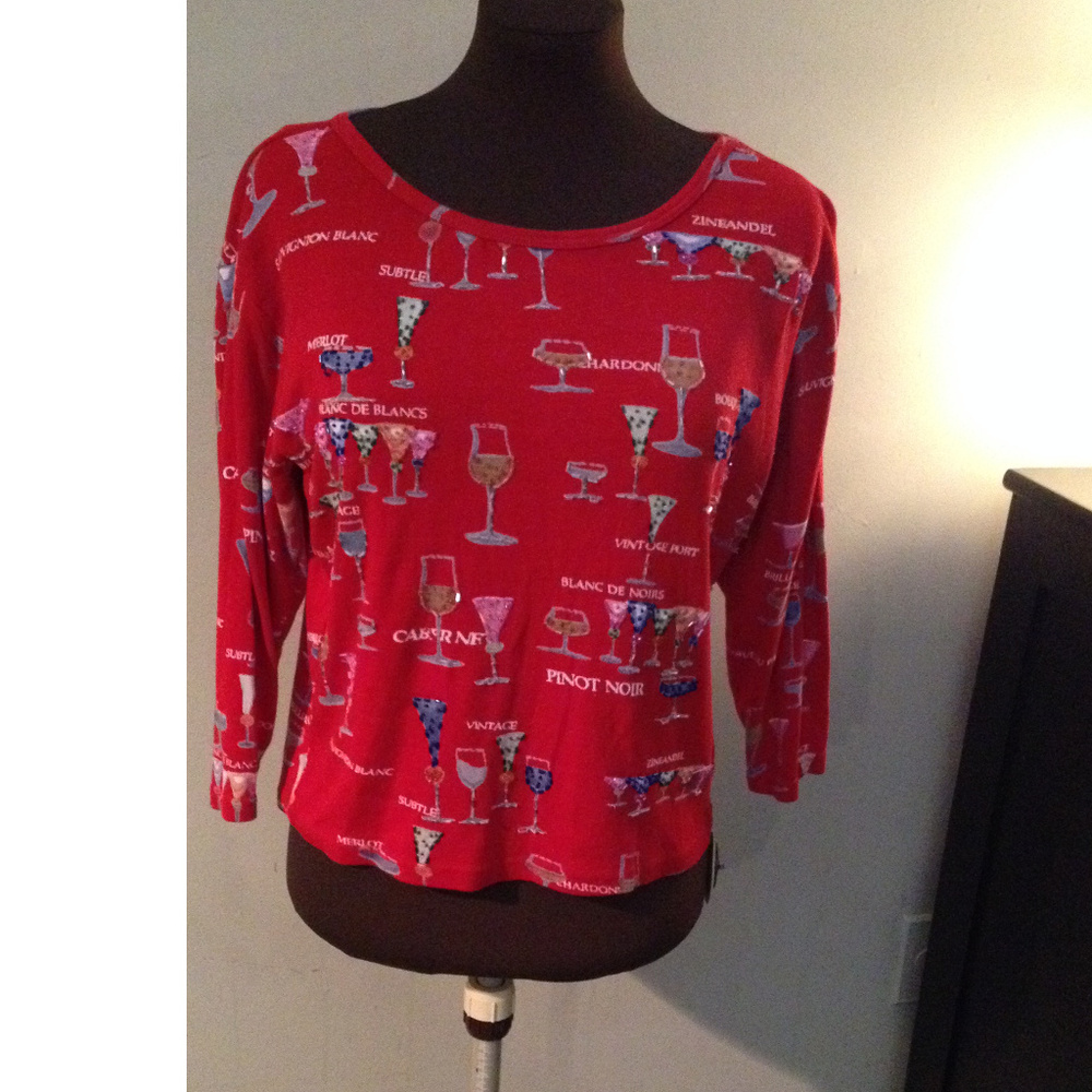 Beaded Wine Blouse